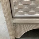 White wash sideboard made of woven rattan/bamboe, '70