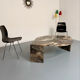 Sculptural coffee table eye veined marble Italian design 1970s