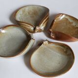 Eight ramekins"shells"vintage enamelled potter's sandstone
