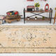 5x8 beige tones wool classic vintage rug 253x166cm