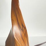 Geometric table lamp olive wood