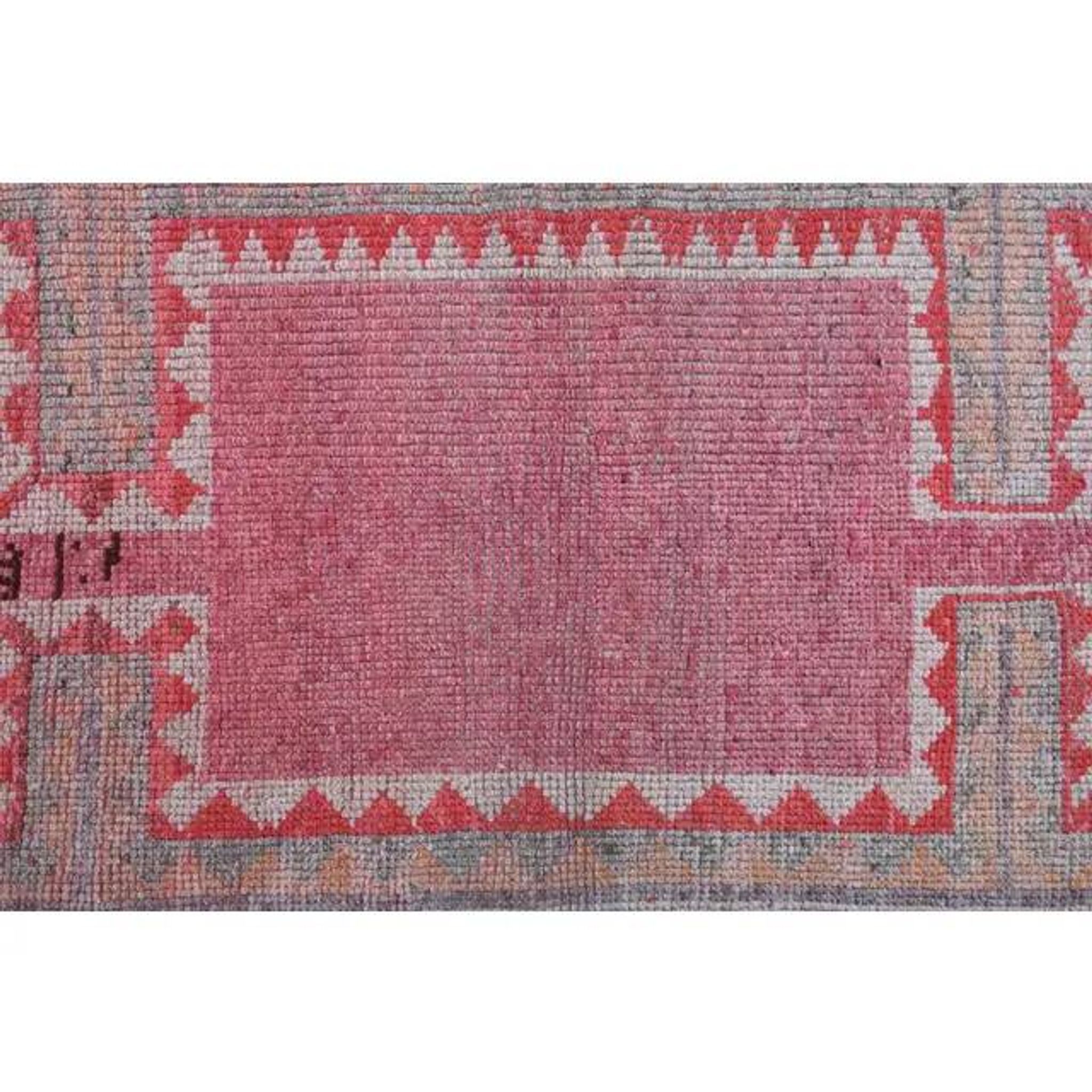 Tribal Turkish Vintage Runner, Pink Purple Handmade Oushak Runner 95x304