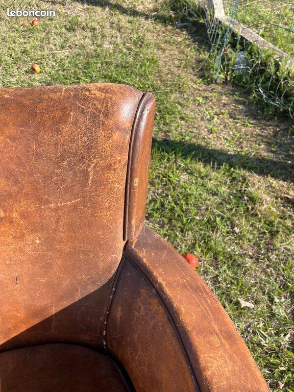 Fauteuil club en cuir années 30