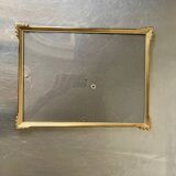ART DECO  Gold  colored Metal Picture Frame 25 cm x 19 cm CONVEX Glass