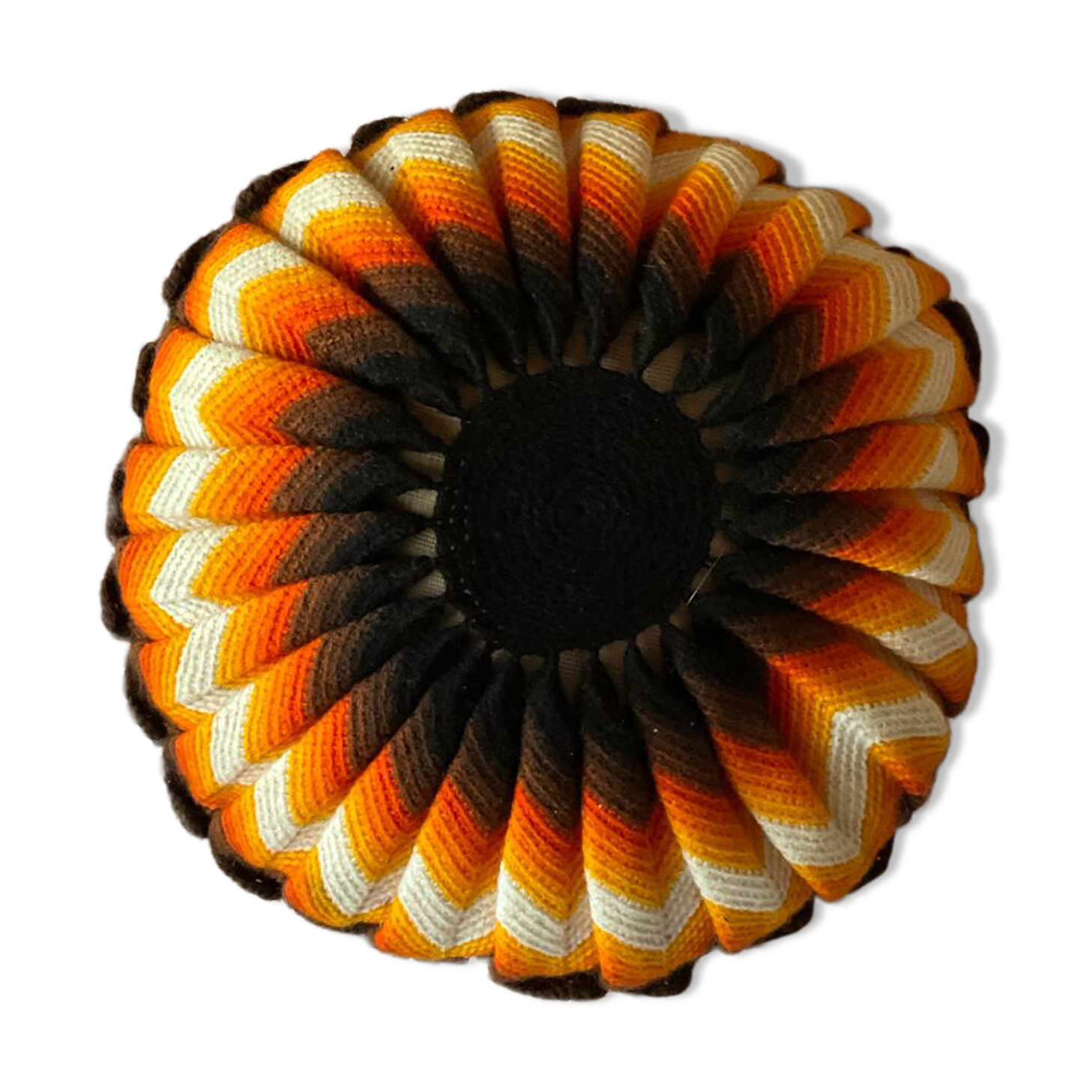 Vintage knitted cushion