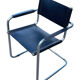 Set of 6 bauhaus cantilever chairs black leather and chrome design