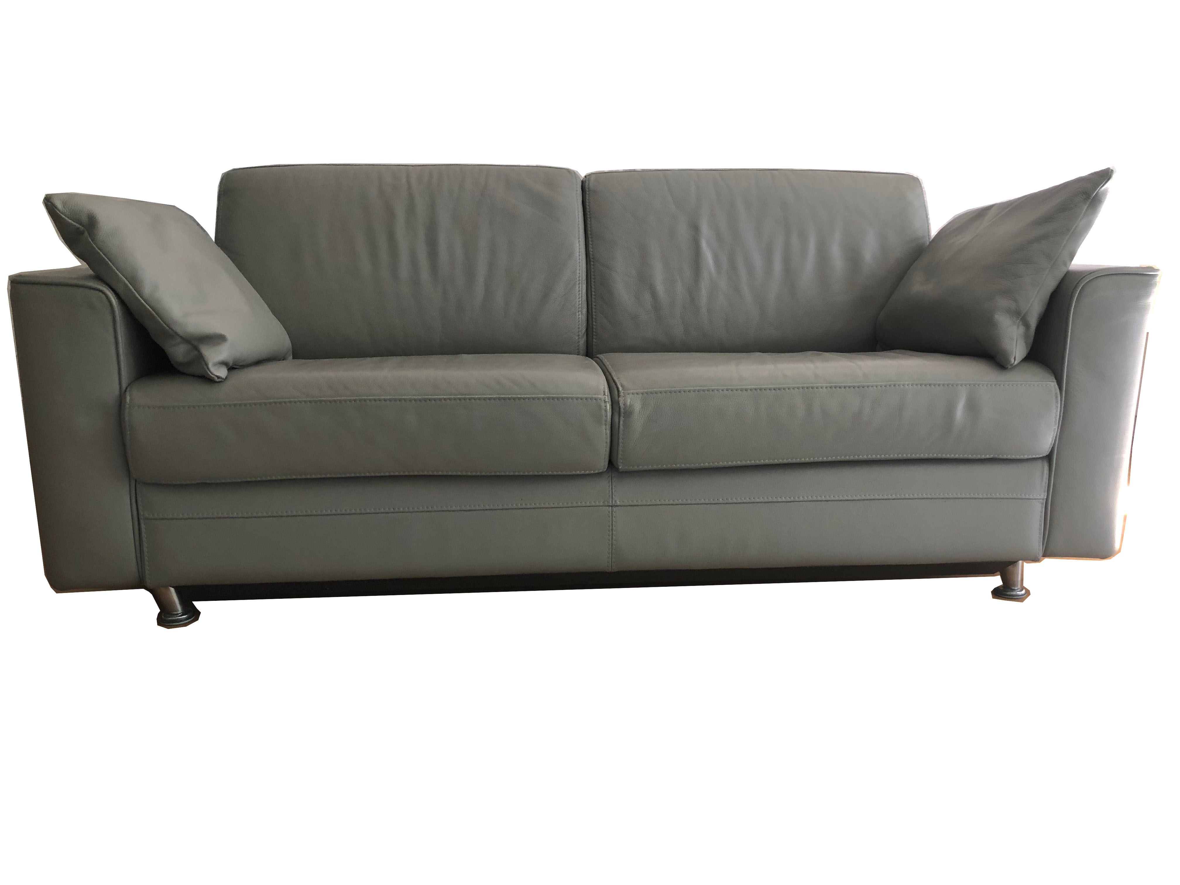 Sofa bed in grey leather from Steiner