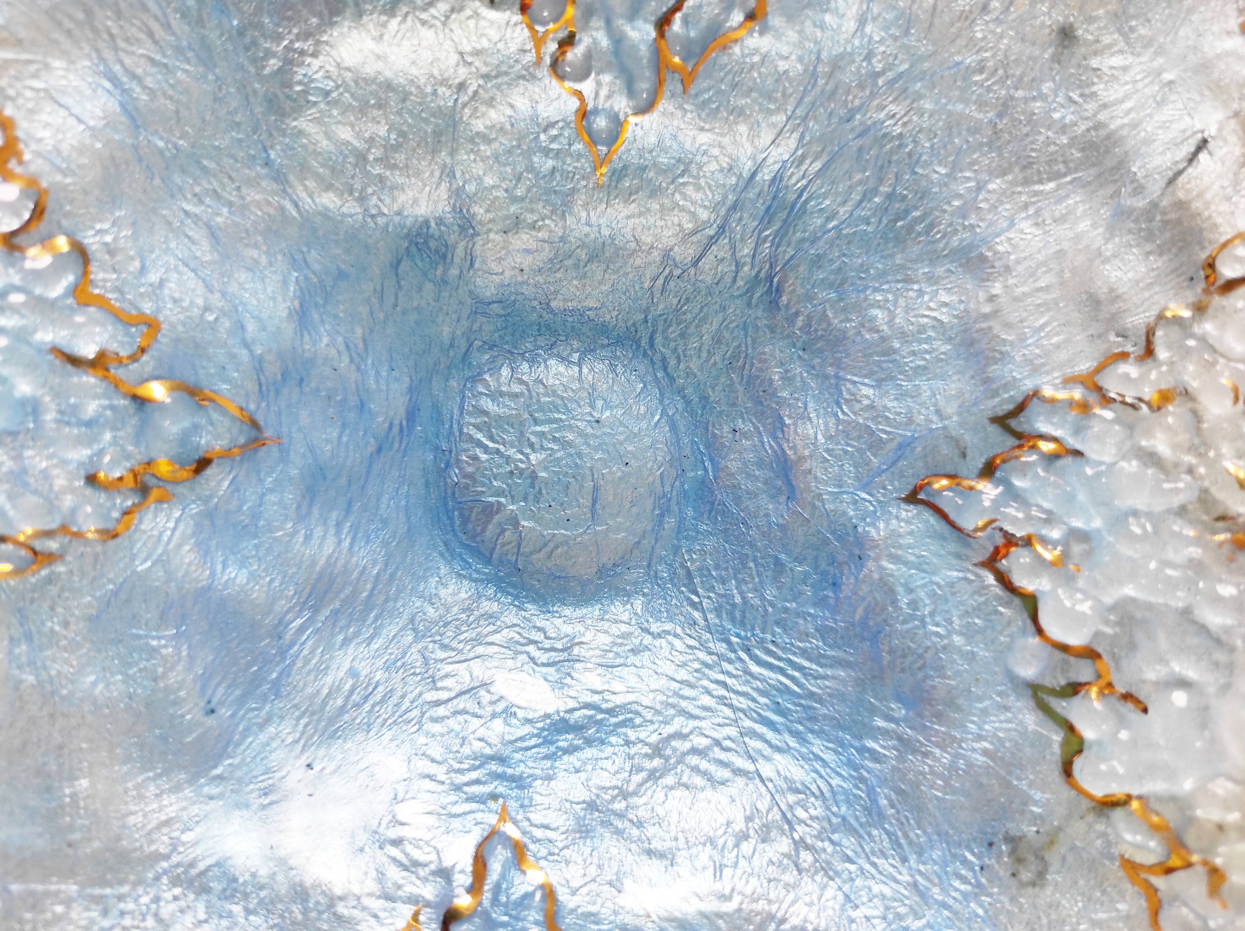 Light blue enamel catch-all tray