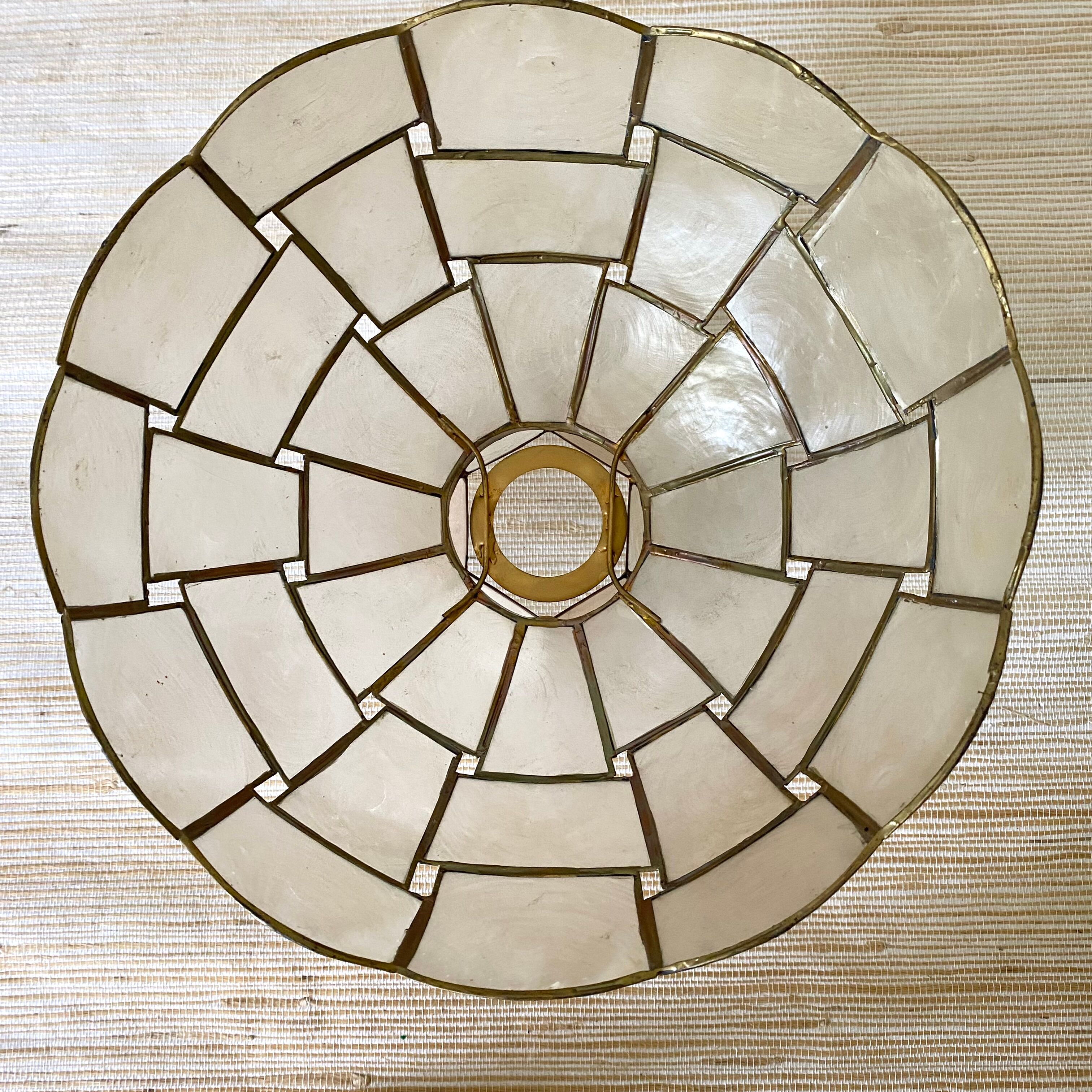 Vintage day abat to hang in mother-of-pearl and brass