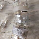 Set of 9 glasses with golden edging in blown glass