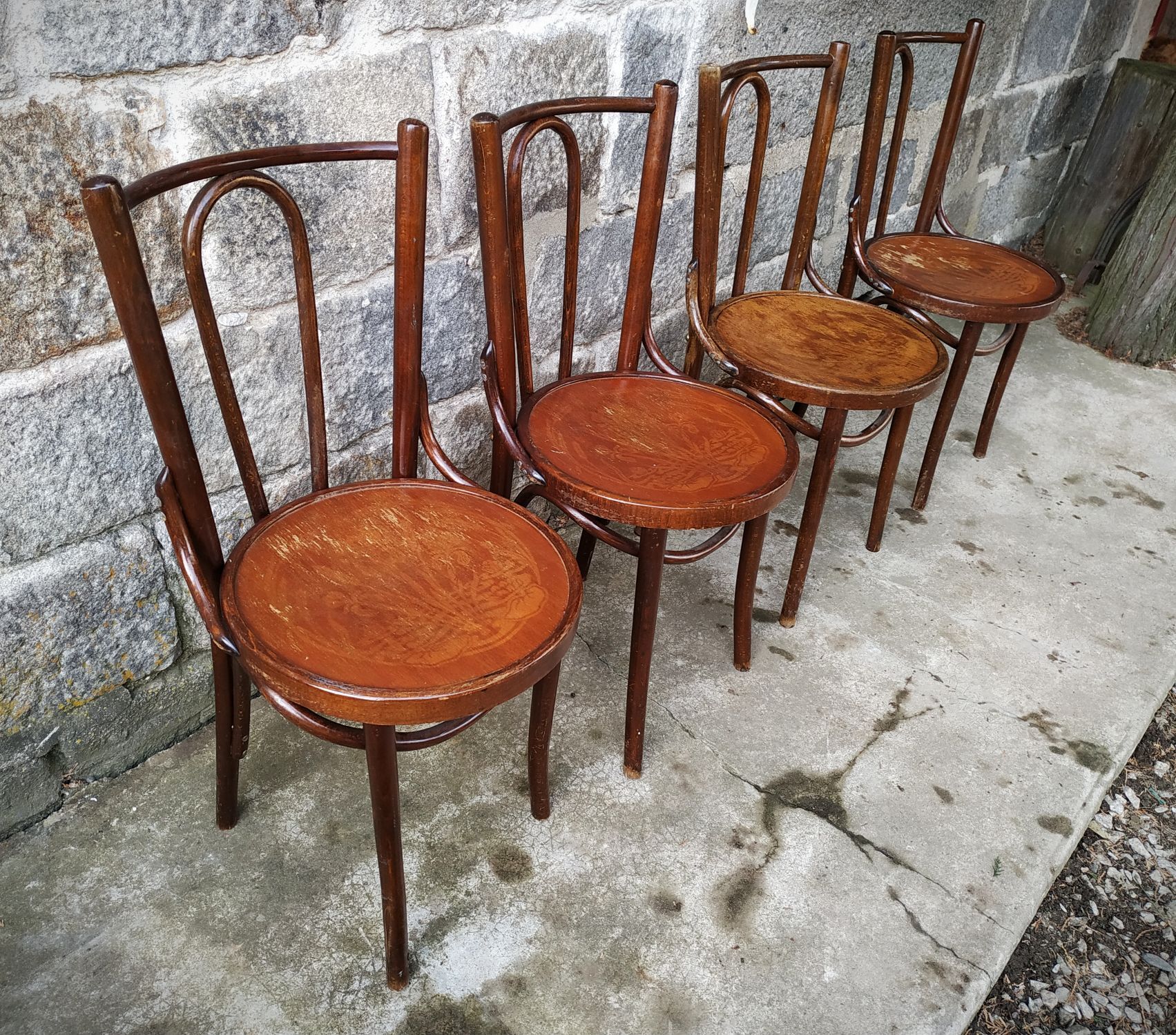 Series of four bistro chairs