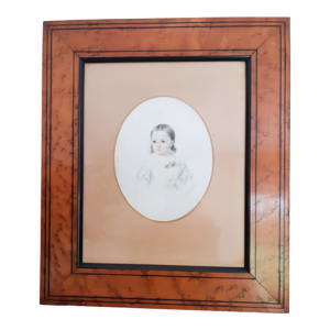 Gravure jeune fille, signée Melle