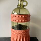 Vintage glass and metal lamp base