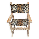 Fauteuil vintage chêne cérusé