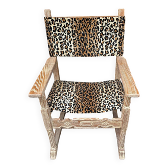 Vintage armchair in whitewashed oak