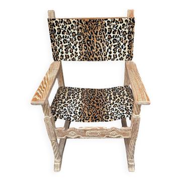 Vintage limed oak armchair