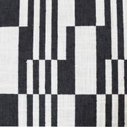 Modern Black Lacquered Iron and Patterned Fabric, 1970s Italian Stool