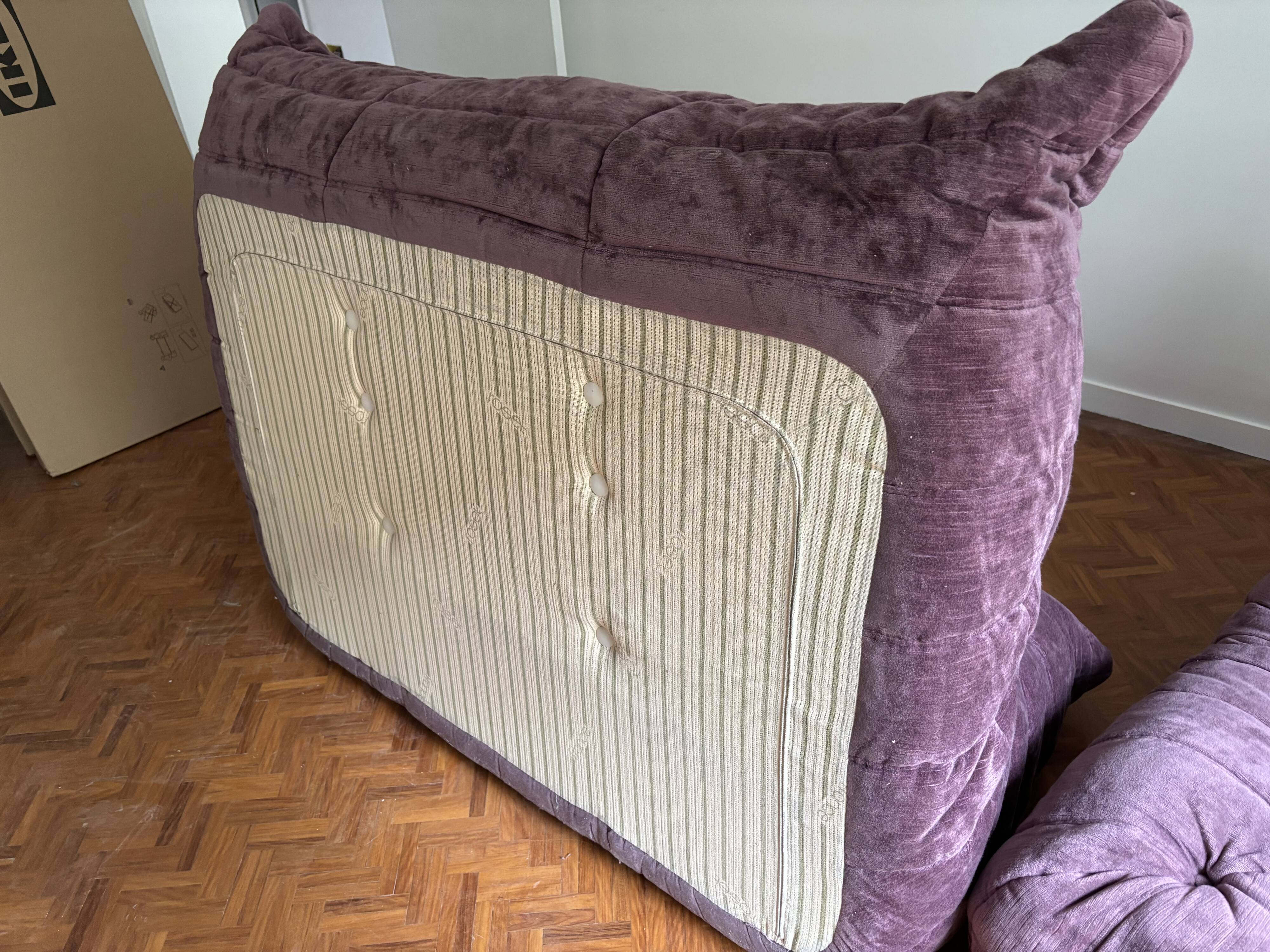 Togo purple sofa set - 2-seater sofa and corner armchair