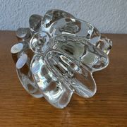 2 bougeoirs fleurs en cristal, années 60