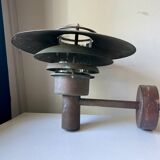 Pair large classic danish mcm outdoor wall lamps in  copper