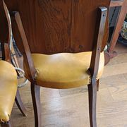set of 4 vintage Art Deco chairs with carved wood and grape cluster design