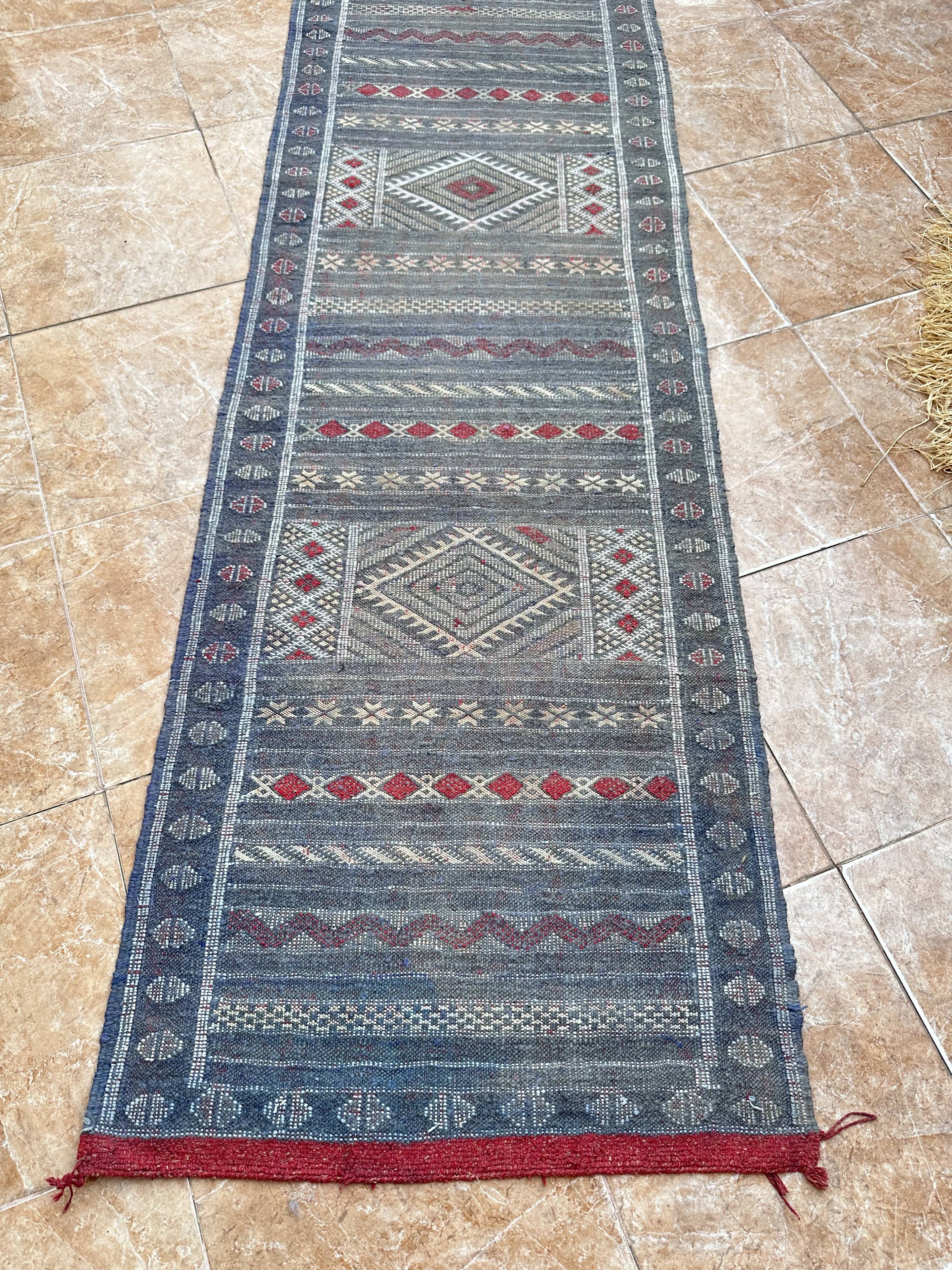 Traditional Berber handmade Moroccan Tiffany hallway rug