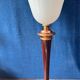 Mazda lamp – mahogany, copper and opaline – 1930s
