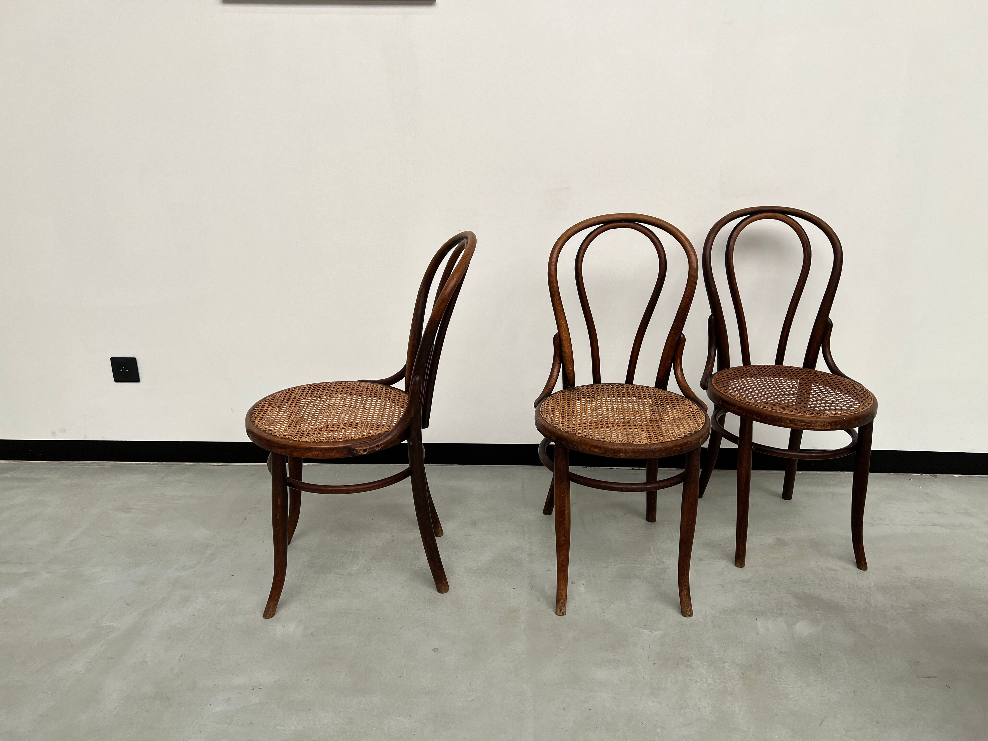 4 bentwood bistro chairs, circa 1910