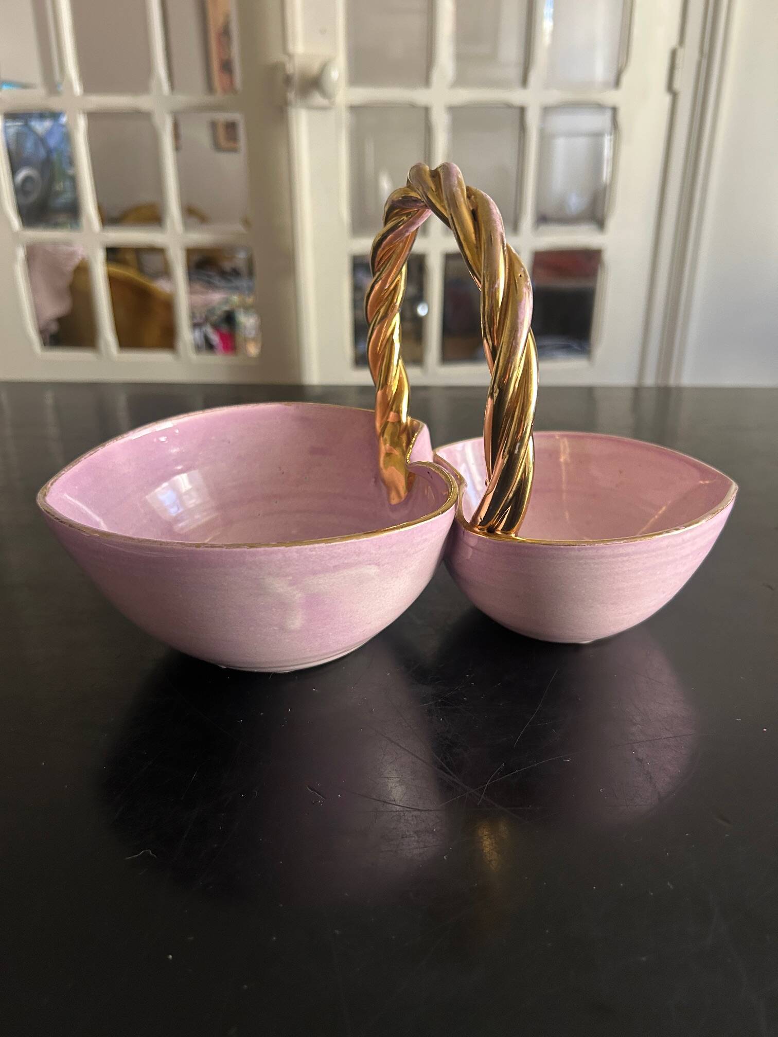 heart-shaped pocket dish in earthenware from Louviers