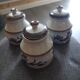 3 pots decor japonisant en gres