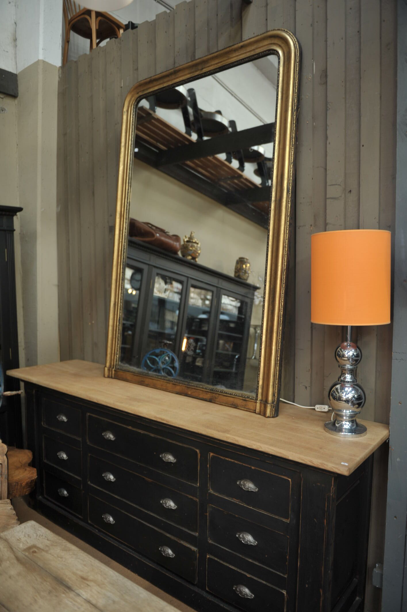 Former mirror late 19th in gilded wood - 180x120cm
