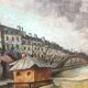 Tableau hst "ecluse du canal st martin" paris vers 1950 - ecole de paris