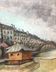 Tableau hst "ecluse du canal st martin" paris vers 1950 - ecole de paris