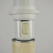 Scandinavian Studio Table Lamp in Carved Bone with Symbolic Decoration, c. 1950s–1970s
