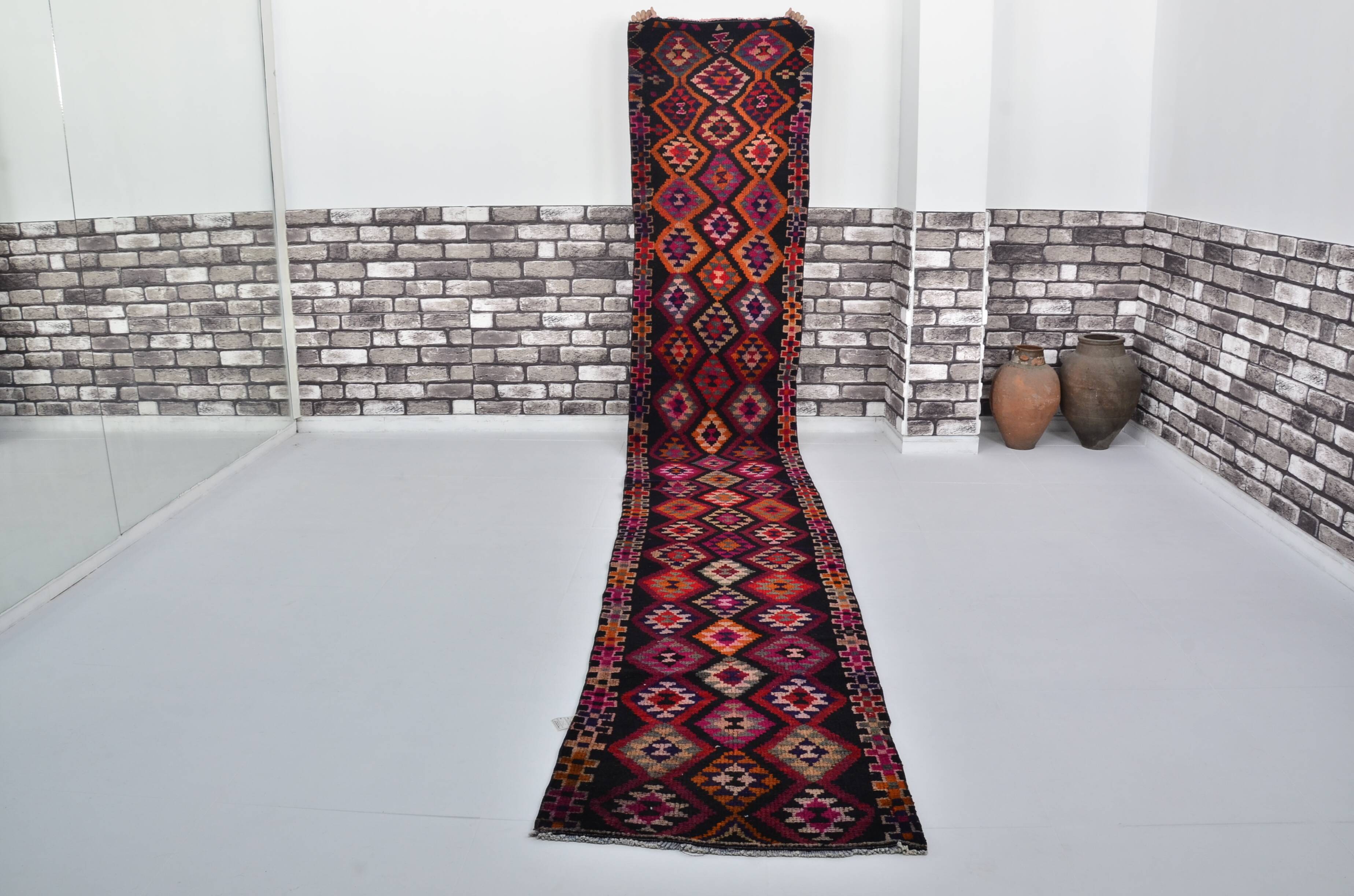 Extra Long Oushak Vintage Runner Rug