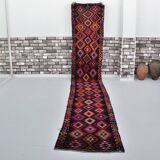 Extra Long Oushak Vintage Runner Rug