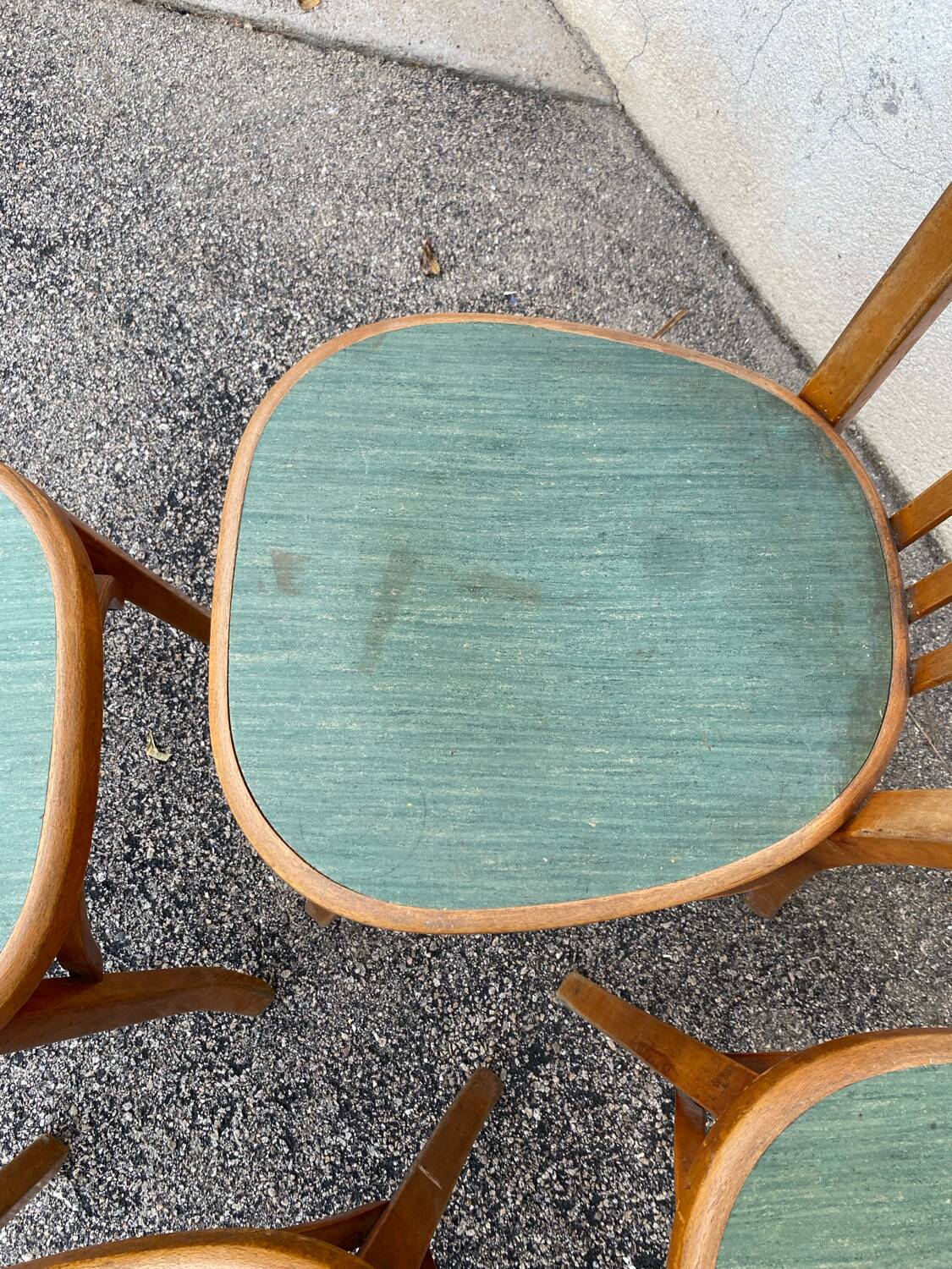 Série de 4 chaises bistrot vertes