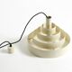 1960s Space Age heavy solid slatted metal pendant lamp