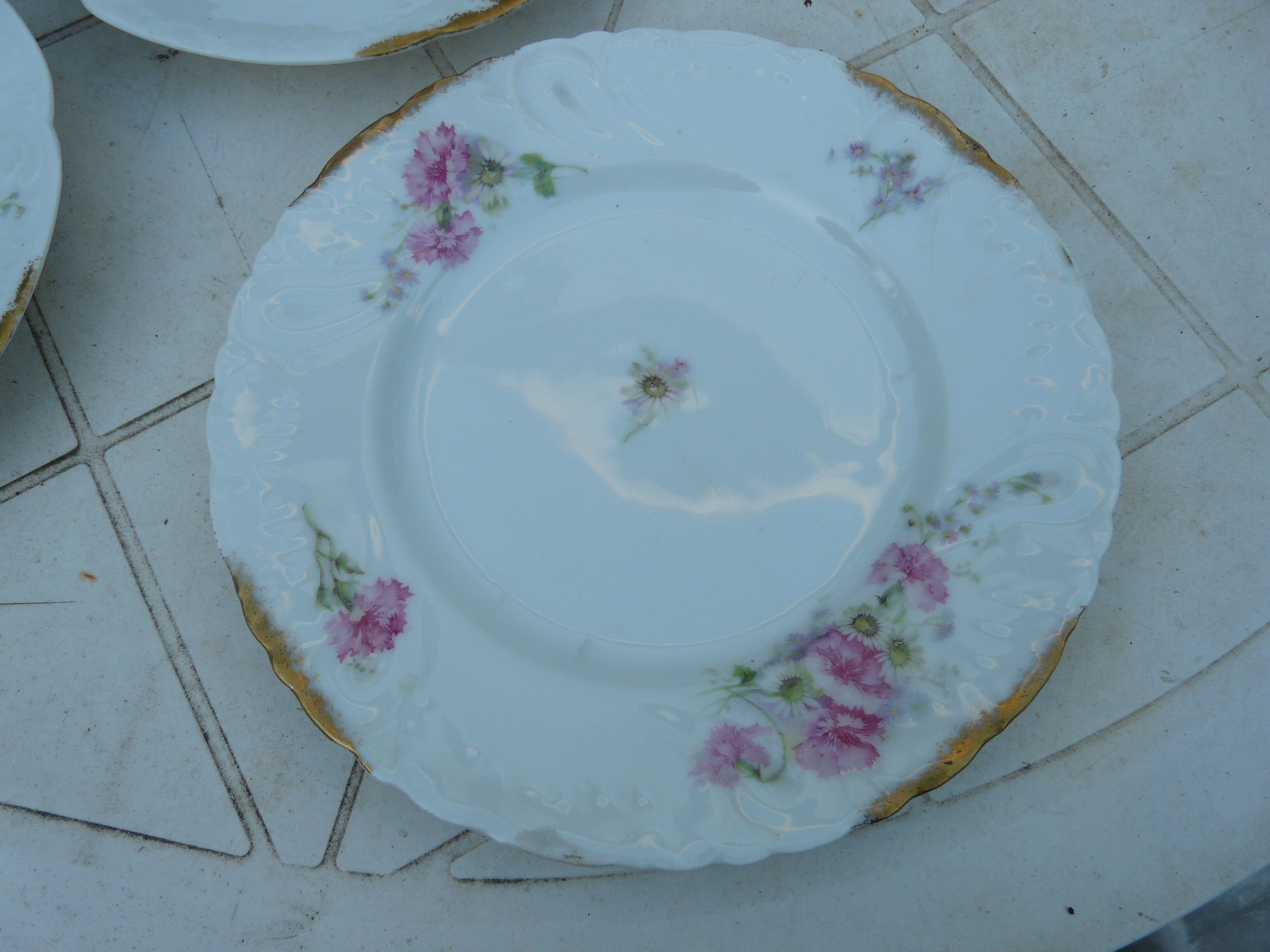 5 assiettes à dessert en porcelaine XIXème