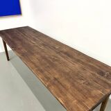 Large solid pine farmhouse table with spindle legs