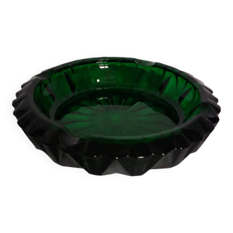 Green glass ashtray