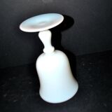 Ancient opaline white glass goblet with a soap bubble effect.