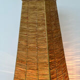 Table lamp in metal and raffia, 50s design