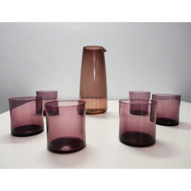 Water carafe and glasses, Italy 1960s