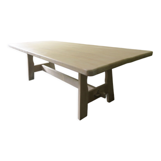 Mid century limed oak dining table 244 x 99 cm