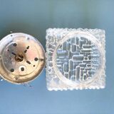 Square ceiling lamp in molded glass