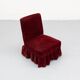 Fauteuil crapaud en velours côtelé rouge des années 1960
