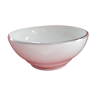 White salad bowl. Matte silver border. Porcelain Chatres sur Cher.