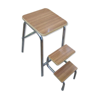 Vintage veined brown formica stepladder