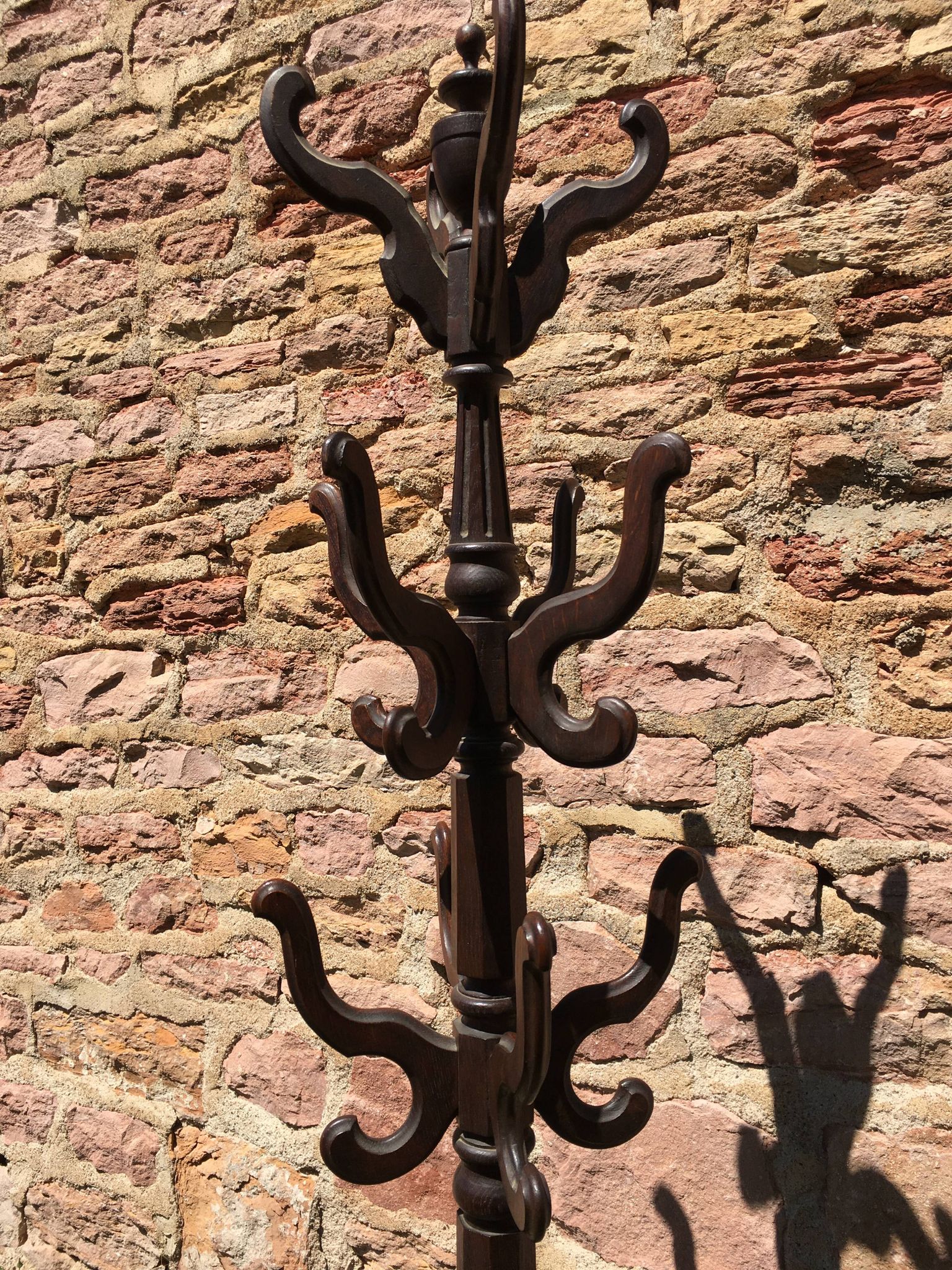 Portemanteau sur pied chêne et zinc